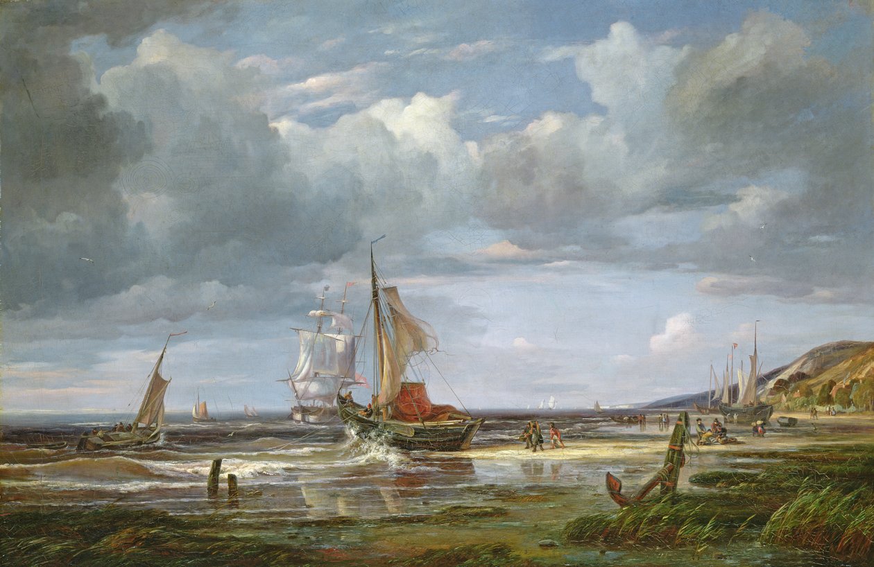 易北河在Blankenesee，1844年 作者 阿道夫·沃尔默