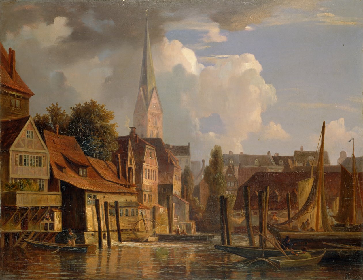 1842年的Kleine Alster，1842年 作者 阿道夫·沃尔默