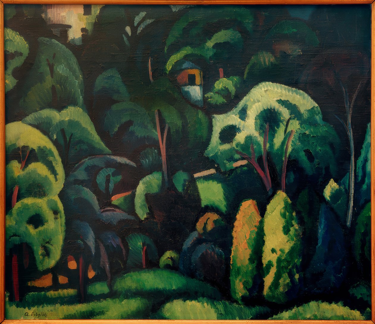A.Erbslöh，卡伦贝格大公园-绘画，1912年 作者 阿道夫·埃布斯洛（AdolfErbslöh）