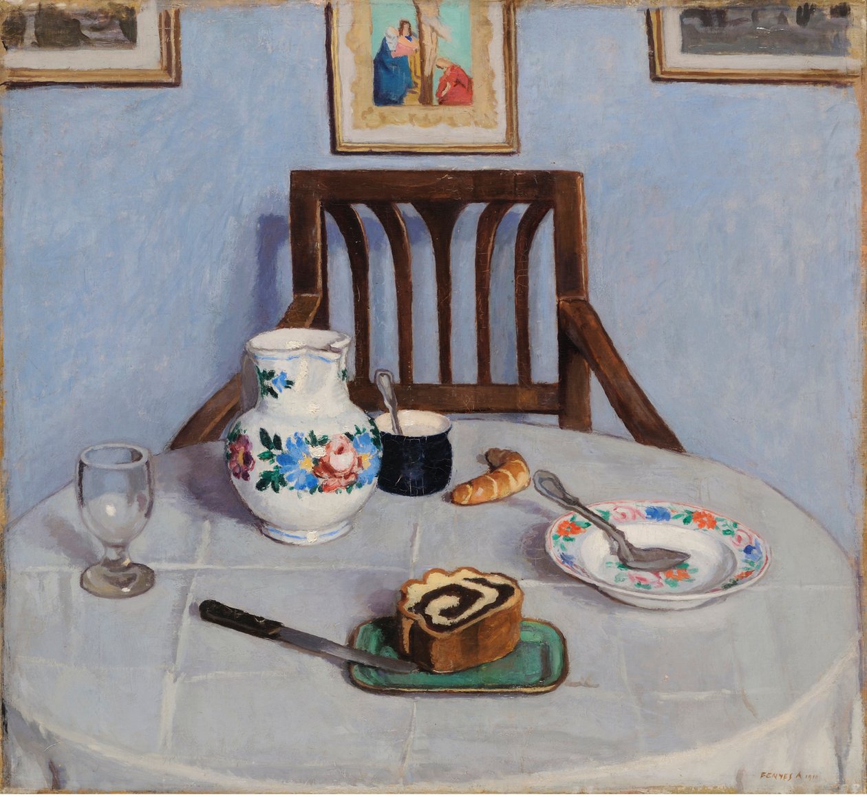 罂粟籽蛋糕 - 阿道夫芬耶斯 (1867-1945) 的罂粟籽蛋糕。 布面油画 作者 阿道夫·芬尼斯