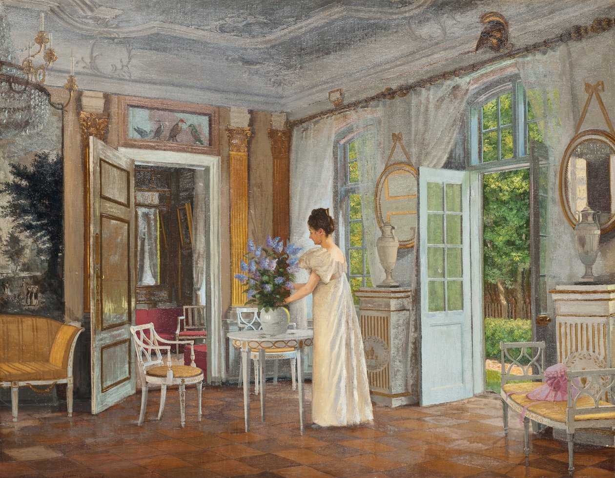 安排夏天的花朵 作者 阿道夫·海因里希·汉森（Adolf Heinrich Hansen）