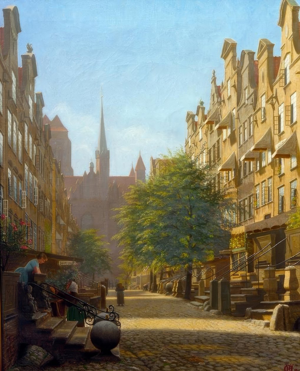 Frauengasse in Danzig 作者 阿道夫·海因里希·汉森（Adolf Heinrich Hansen）