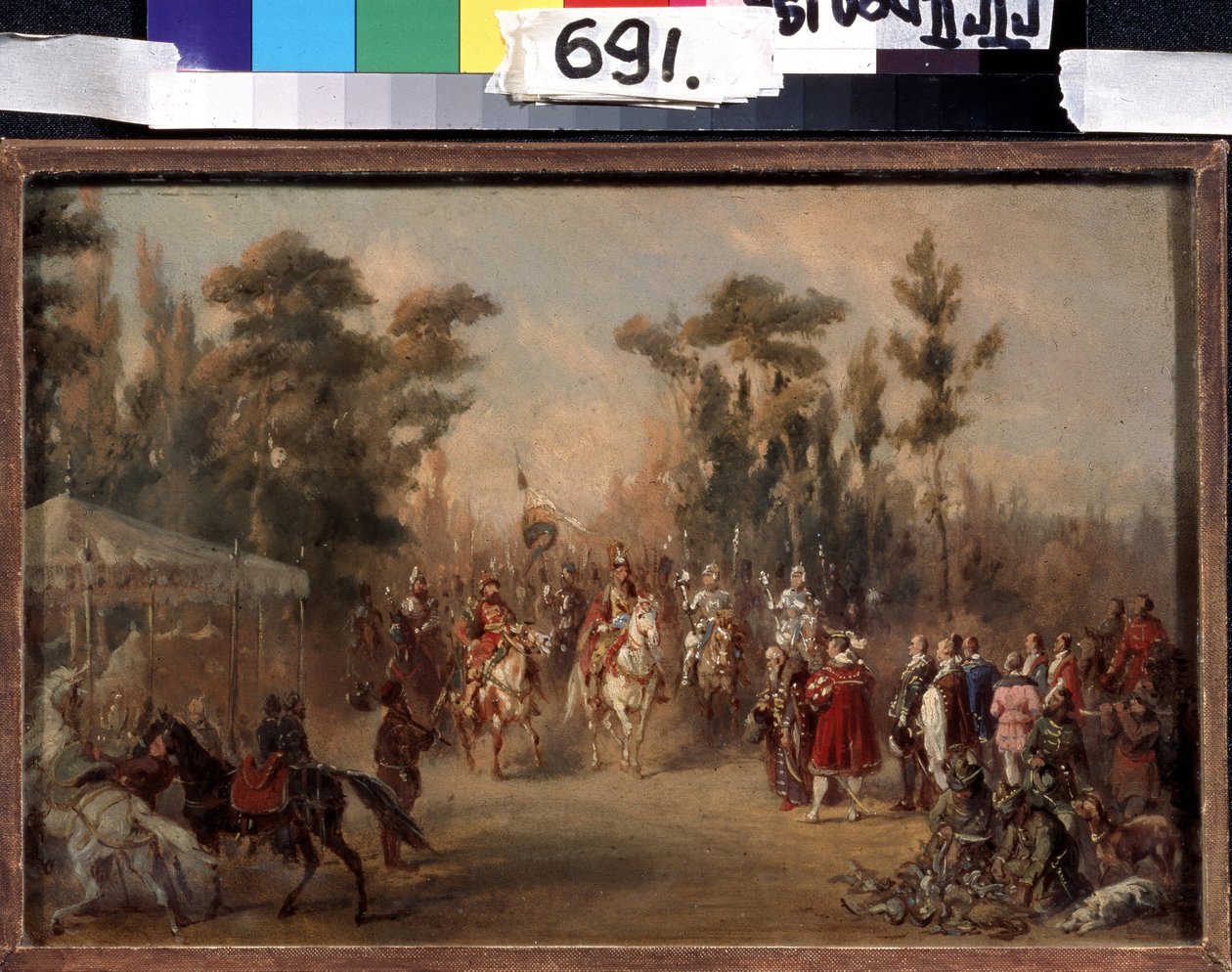 La chasse du tsar au 16eme siecle（16 世纪沙皇的狩猎）。Oeuvre de Adolf Charlemagne (1826-1901)。纸盒包装 作者 阿道夫·约瑟夫维奇·查理曼大帝