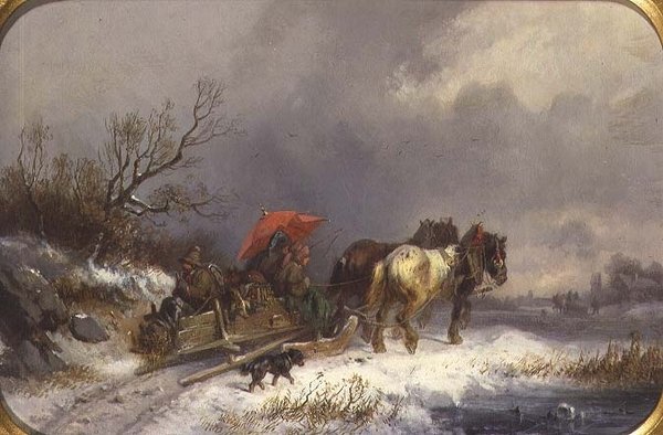冬天的雪橇 作者 阿道夫·施密特（Adolf Schmidt）