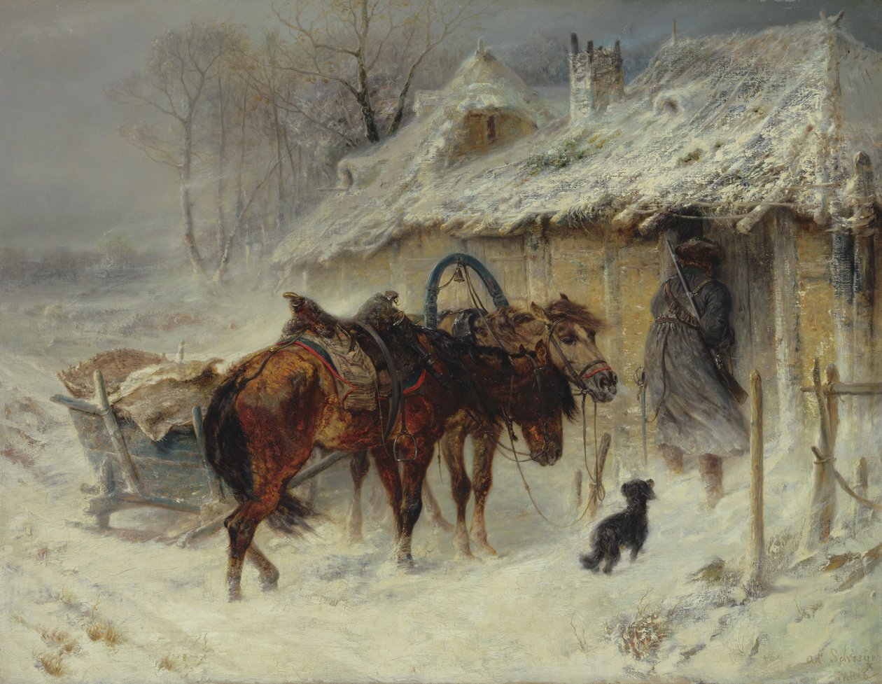 寻找走私者，c.1867 作者 阿道夫·施雷尔（Adolf Schreyer）