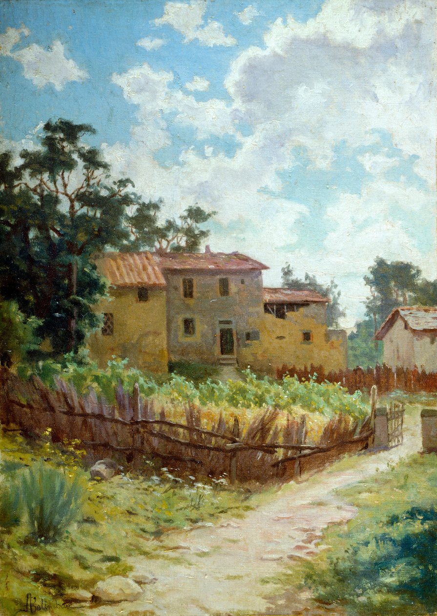 托斯卡纳风景，阿道夫-贝林鲍（1845-1938），布面油画，44x31厘米 作者 阿道夫·贝林鲍