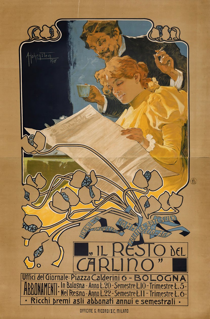Il Resto del Carlino, 1898. 作者 阿道夫·海恩斯坦