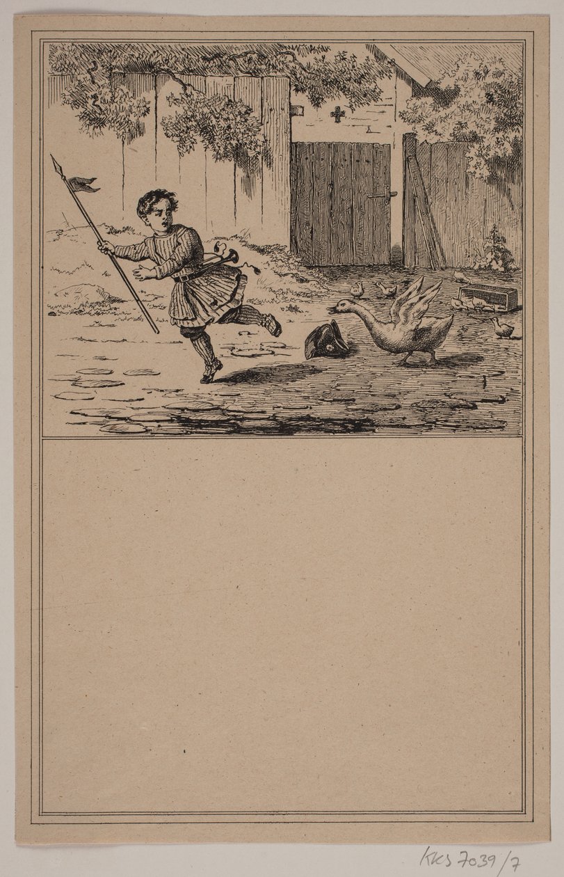 勇敢的英雄第 6 号，收录于 Chr. Winther 和 M. Rørbye，"25 Billeder for små børn"。 作者 阿道夫·基滕多夫