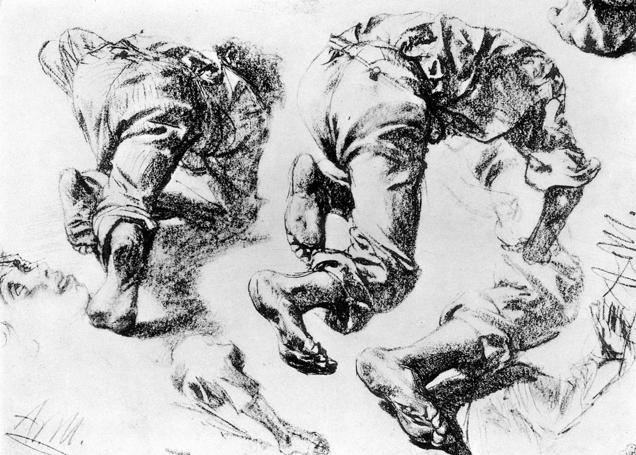 草图页，1913年。 作者 阿道夫门泽尔