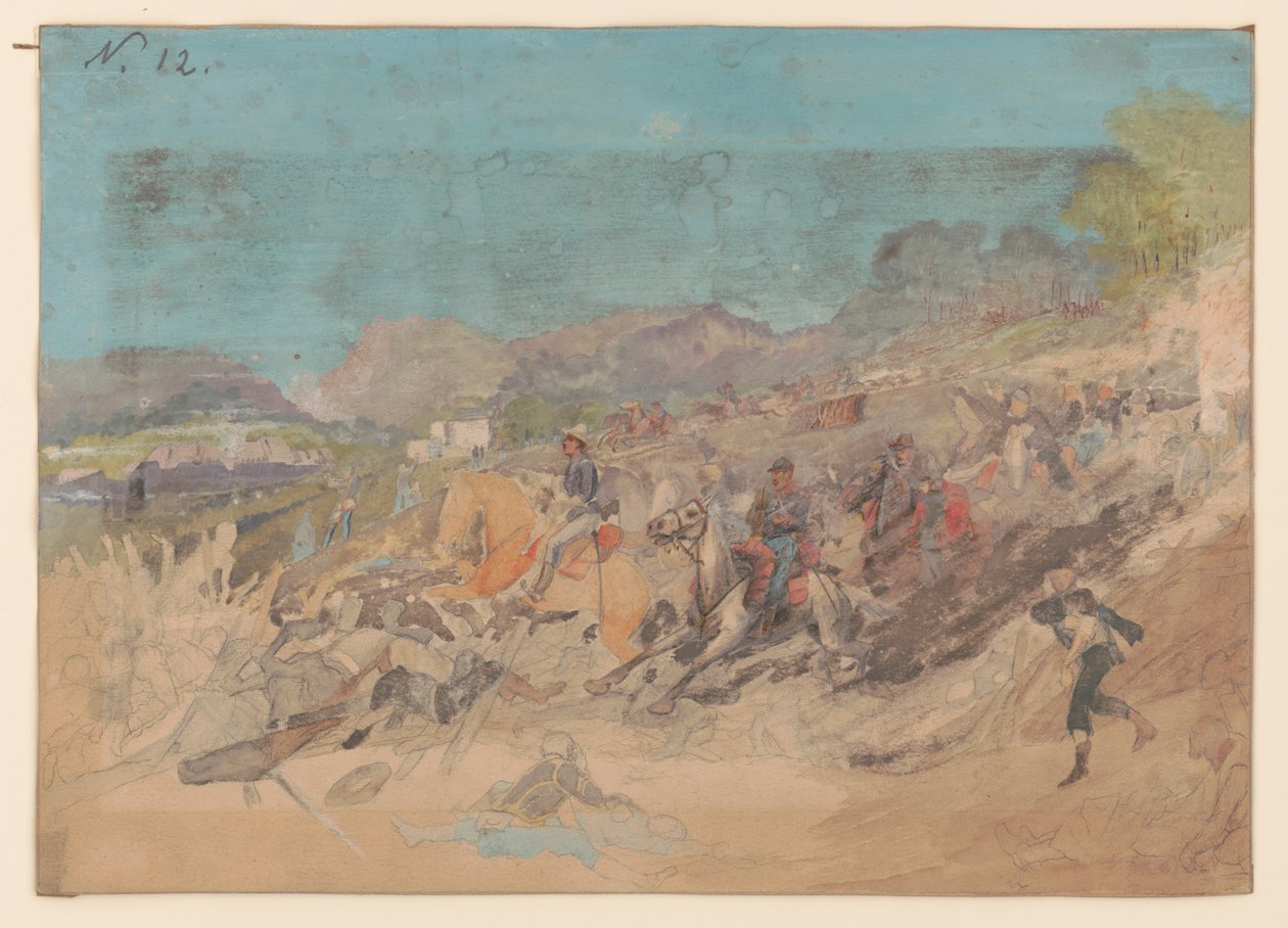 桃树溪战役，佐治亚州，1864 年 7 月 20 日 作者 阿道夫·梅茨纳（Adolph Metzner）