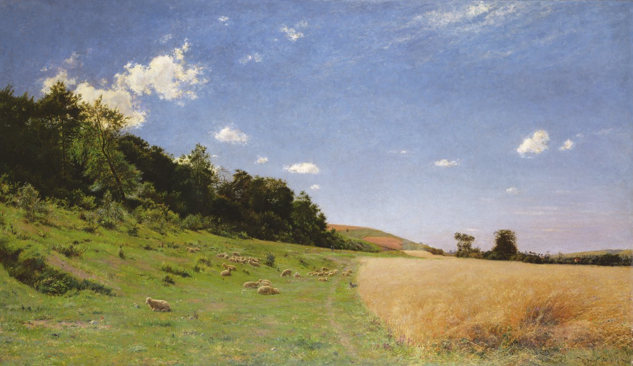 1883年欧洲郊外的森林边缘 作者 阿道夫·古斯塔夫·比内（Adolphe Gustave Binet）