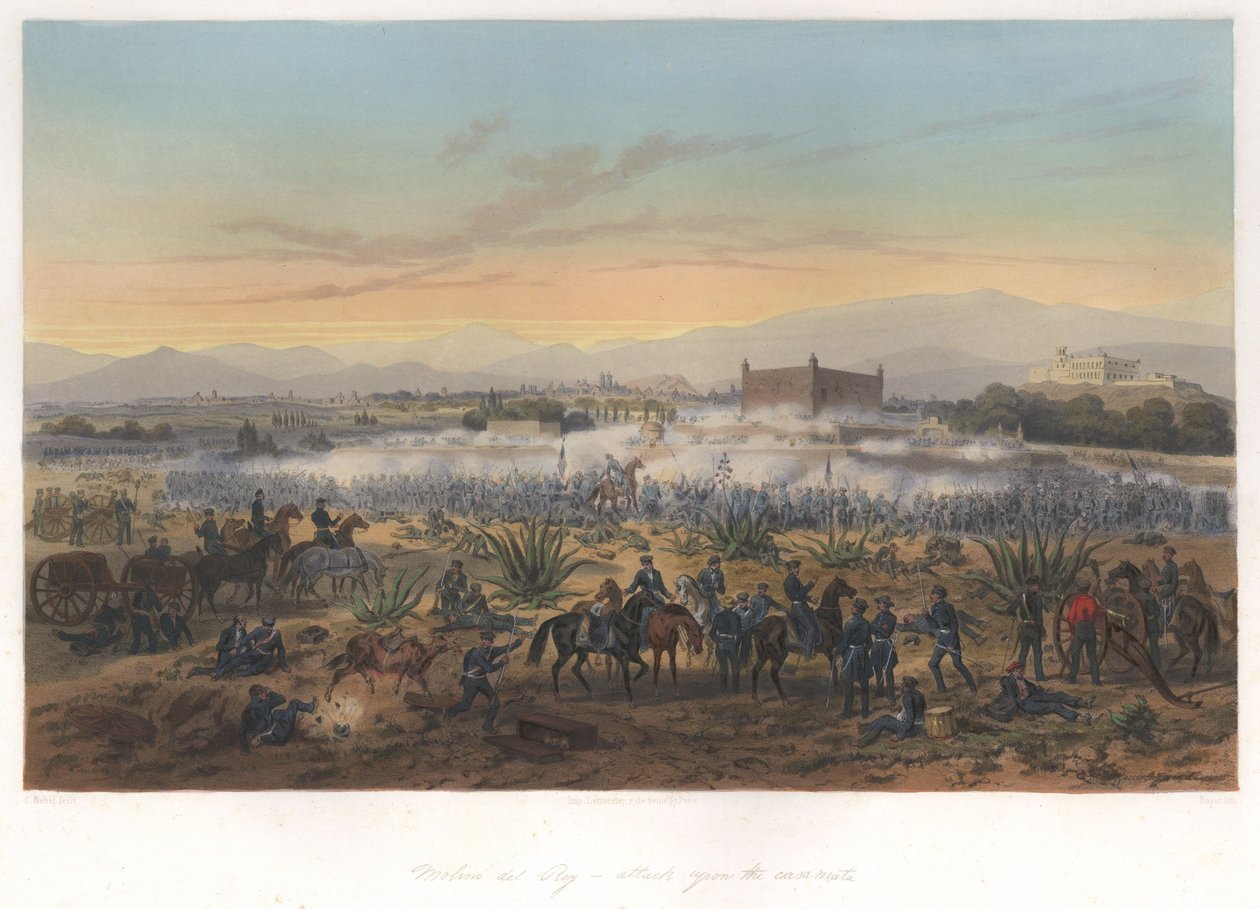 莫利诺德尔雷 - 在墨西哥 - 美国战争中攻击casa mata（1847年9月8日） 作者 阿道夫·让·巴蒂斯特·巴特（Adolphe Jean Baptiste Bayot）