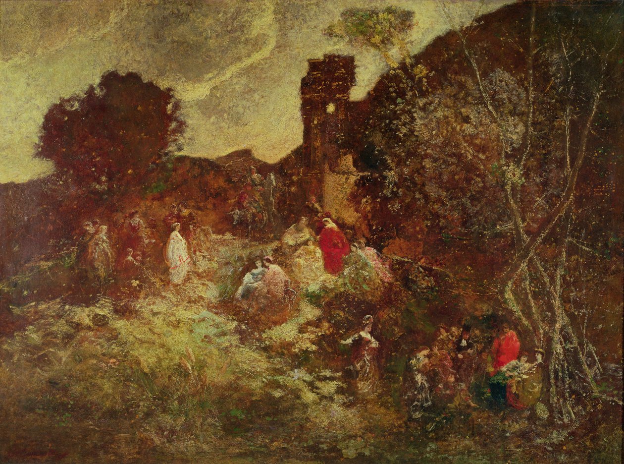 Don Quixote和Sancho Panza，1865年 作者 阿道夫·约瑟夫·托马斯·蒙蒂切利