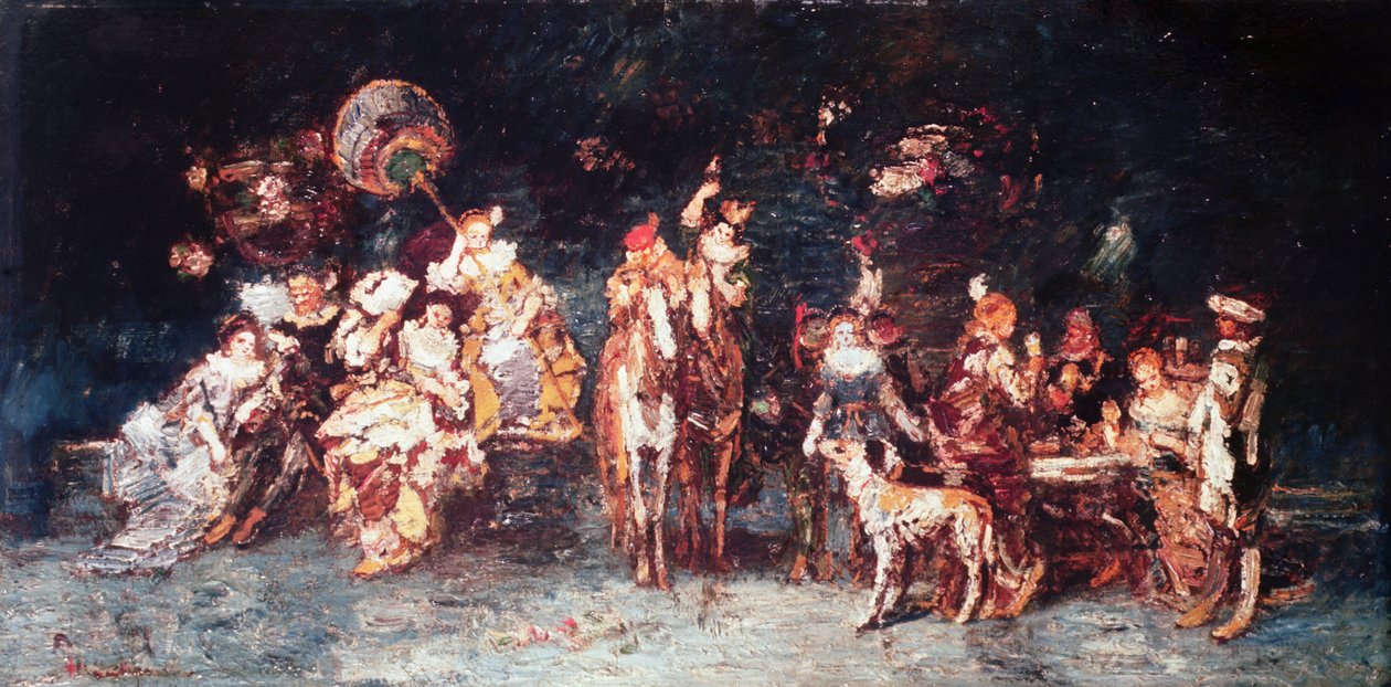 夜间盛宴，1875年 作者 阿道夫·约瑟夫·托马斯·蒙蒂切利