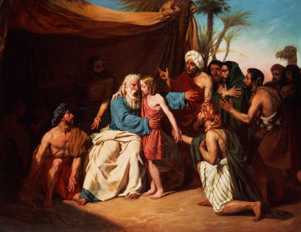 雅各布拒绝释放本杰明，1829年 作者 阿道夫·罗杰（Adolphe Roger）