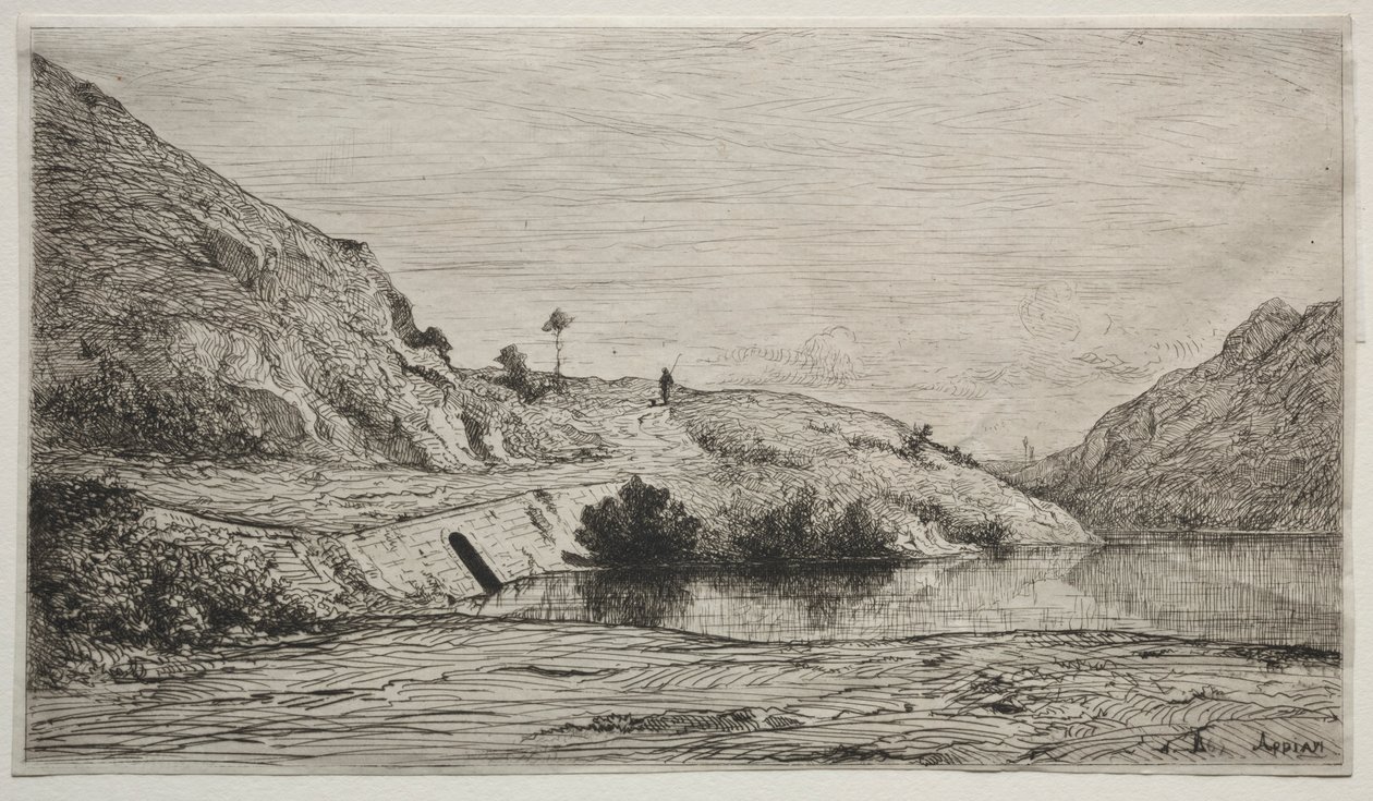 罗纳河岸，1865年。 作者 阿道夫·阿皮安
