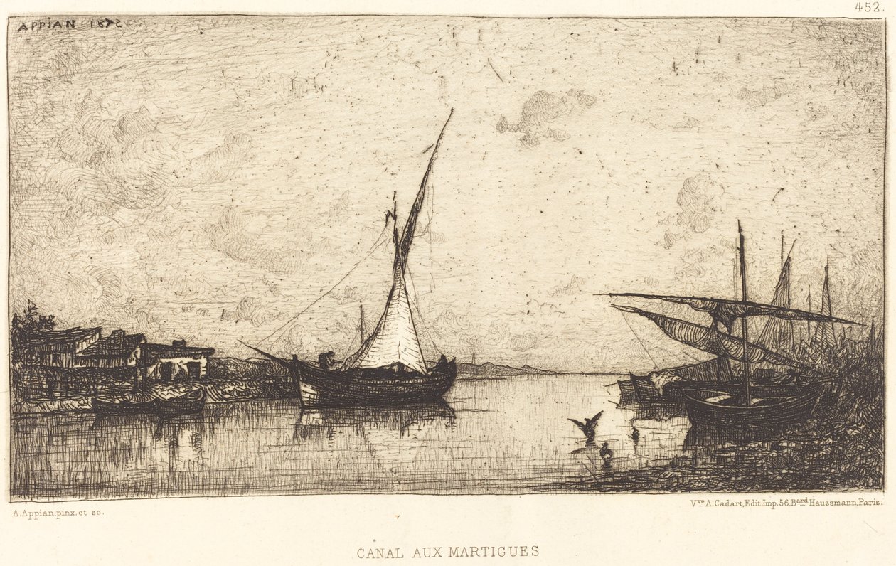 码头运河（Canal aux Martiques 作者 阿道夫·阿皮安