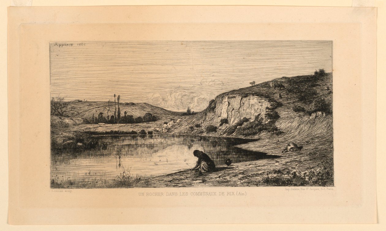 Un Rocher in the Communaux de Rix (Ain) 作者 阿道夫·阿皮安