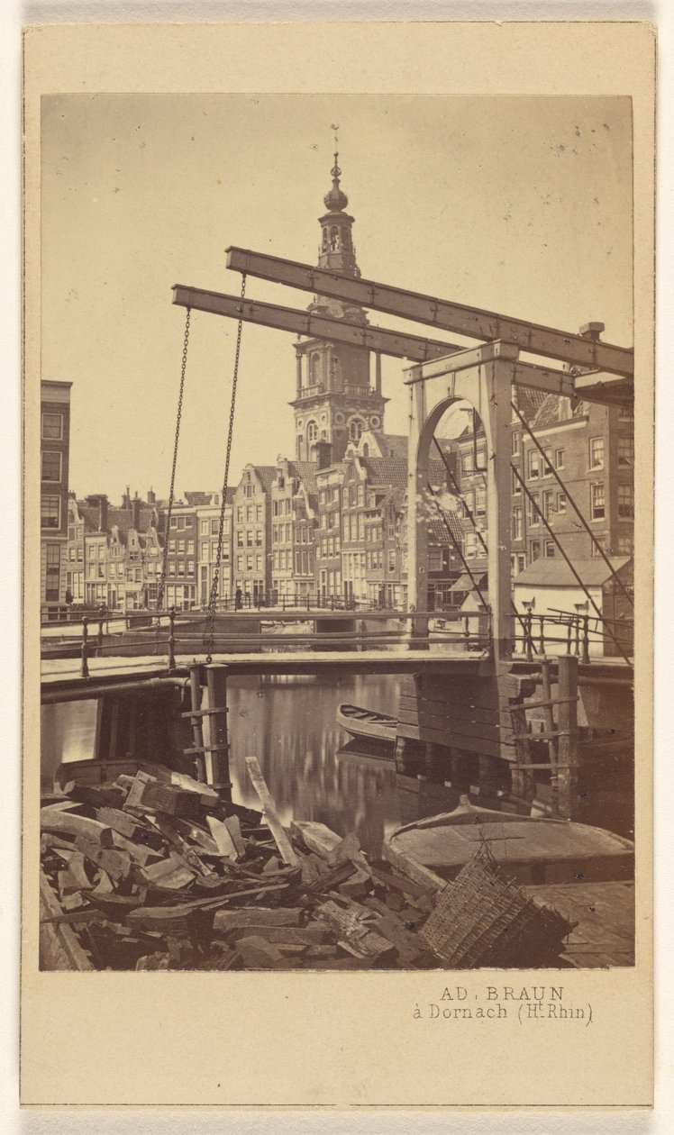 阿姆斯特丹Quai Raamgracht. 作者 阿道夫·布劳恩（Adolphe Braun）