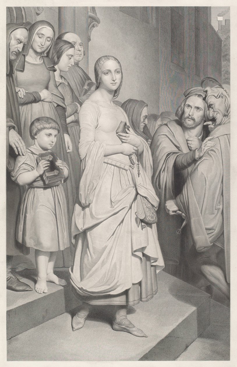 浮士德第一次见到玛格丽特 作者 Ary Scheffer 之后的 Adolphe Caron