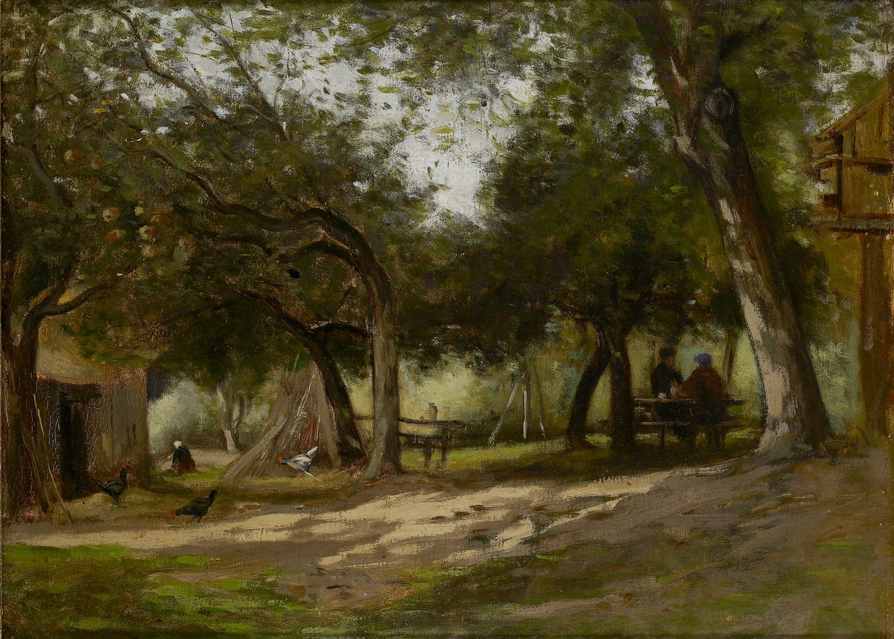 农庄风景，1830-1880年 作者 阿道夫·费利克斯·卡尔斯（Adolphe Felix Cals）