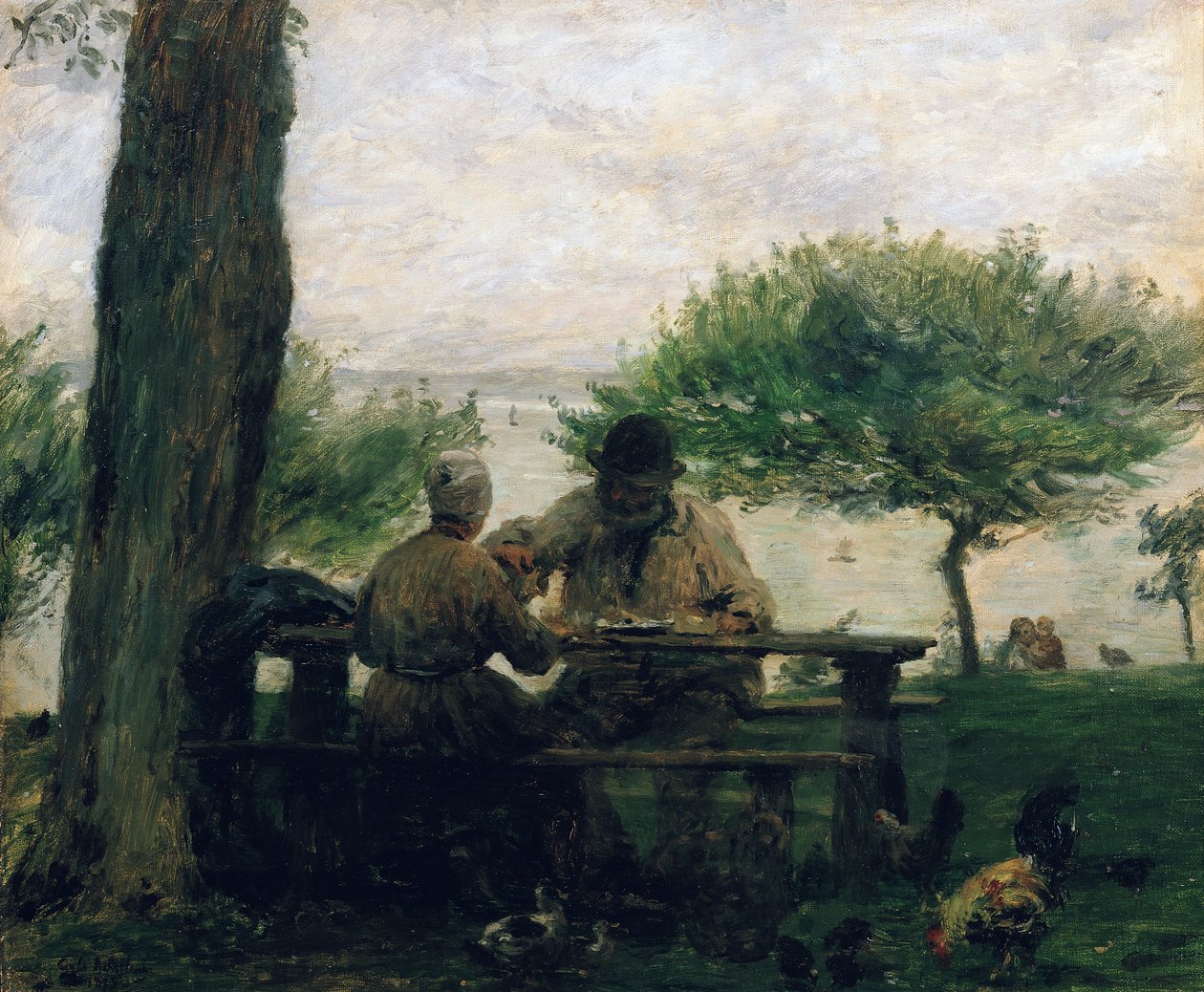 1875年翁弗勒尔的膳食 作者 阿道夫·费利克斯·卡尔斯（Adolphe Felix Cals）