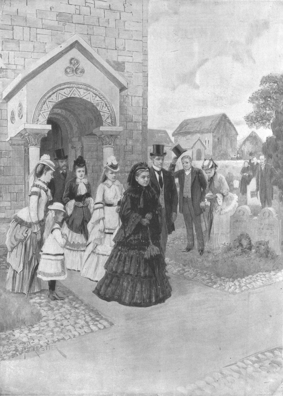 维多利亚女王在奥斯本的生活：女王陛下在威平汉姆教堂》，约1860年代，1901年。 作者 阿道夫·福雷斯蒂尔