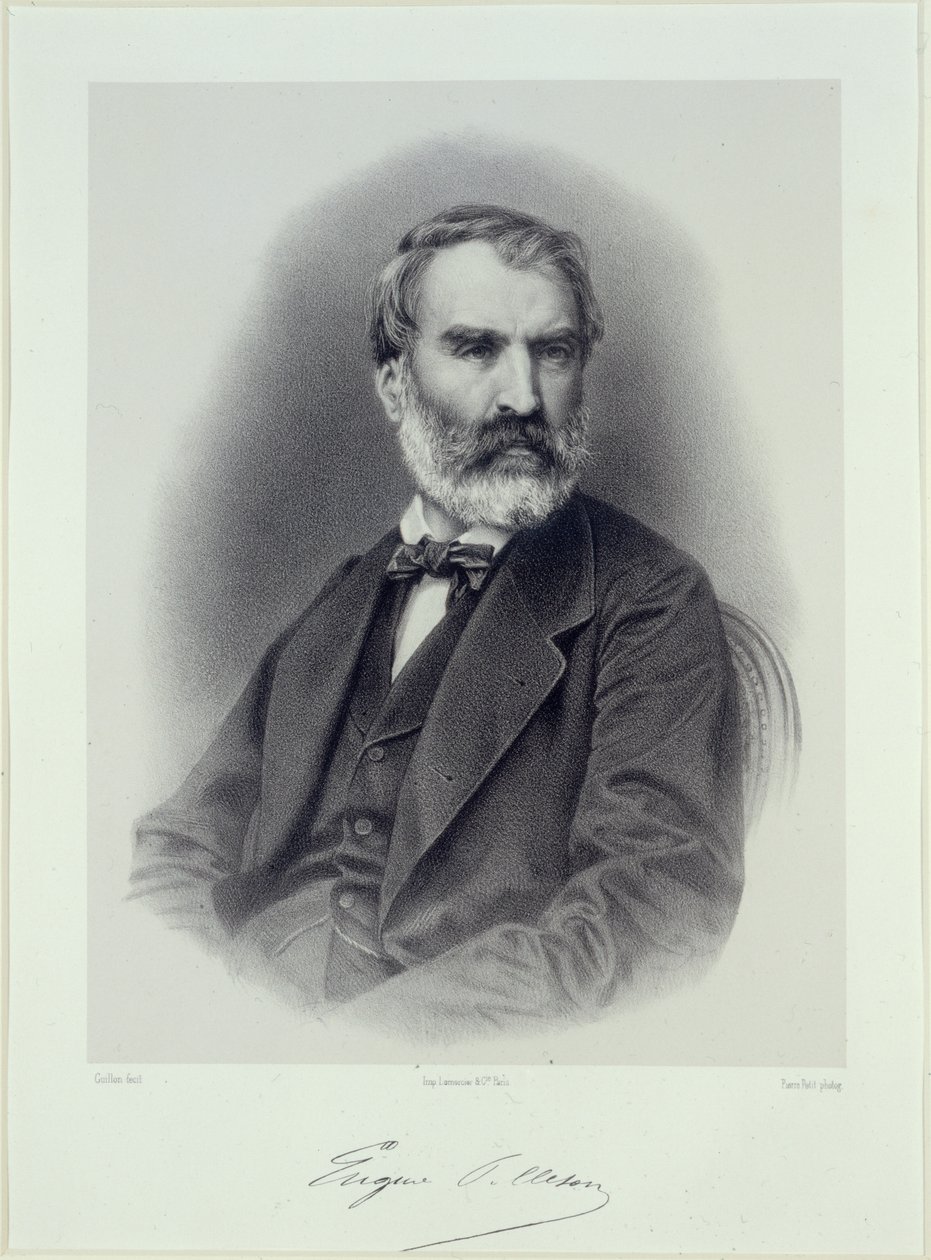 作家Eugène Pelletan 1813-1884的肖像。 作者 阿道夫·吉永