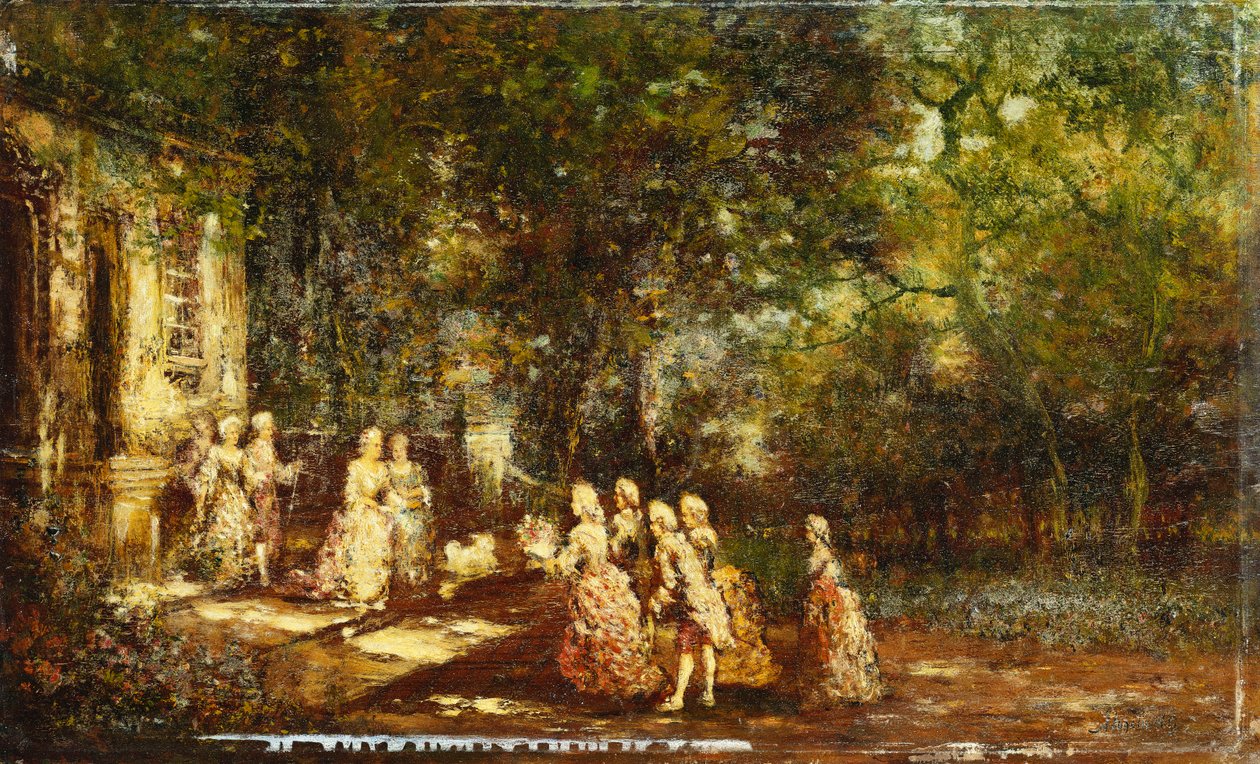 参观公主； Visite a la Princesse，约1860年 作者 阿道夫·约瑟夫·托马斯·蒙蒂切利