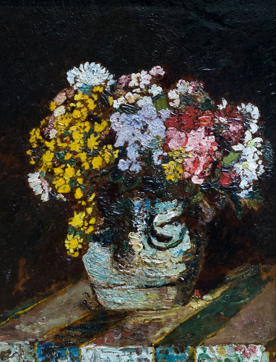 野花花瓶，约 1870-80 年（木板油画） 作者 阿道夫·约瑟夫·托马斯·蒙蒂切利