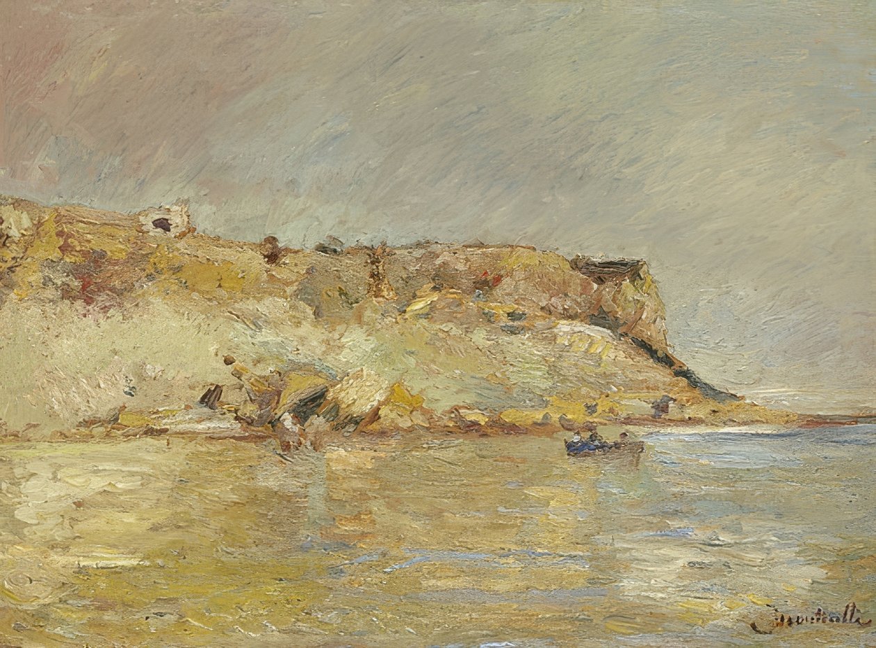岩石海岸。 1870-80 作者 阿道夫·约瑟夫·托马斯·蒙蒂切利