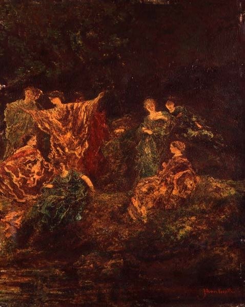 加兰特节，约1870年（油画板）。 作者 阿道夫·约瑟夫·托马斯·蒙蒂切利