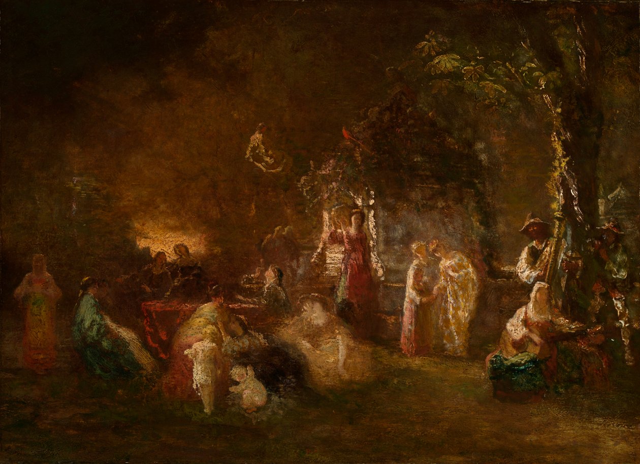 Fête Champêtre，c.1844-86（布面油画） 作者 阿道夫·约瑟夫·托马斯·蒙蒂切利