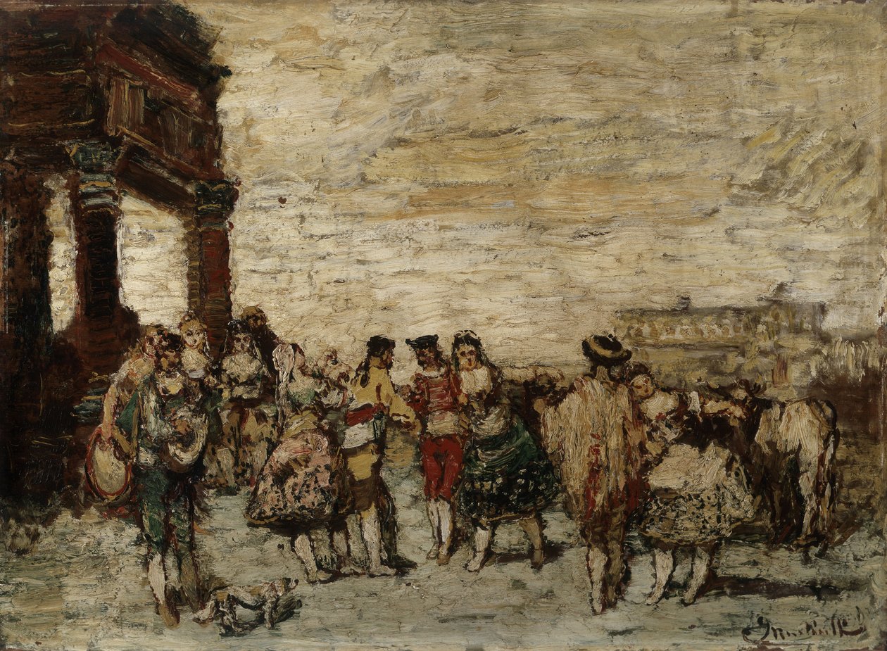 西班牙聚会 阿道夫-蒙蒂切利（1824-1886 年）的绘画作品 尺寸 36.5x48 厘米 格罗贝特-拉巴迪博物馆 作者 阿道夫·约瑟夫·托马斯·蒙蒂切利