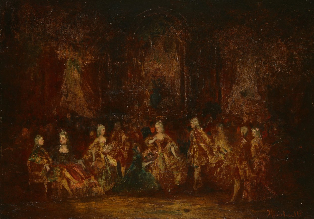身着路易十五服饰的人》，约 1880 年（油画，镶板） 作者 阿道夫·约瑟夫·托马斯·蒙蒂切利