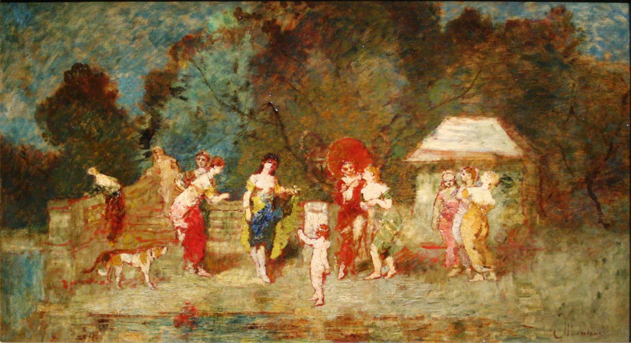 公园里的风景II，约1870年 作者 阿道夫·约瑟夫·托马斯·蒙蒂切利