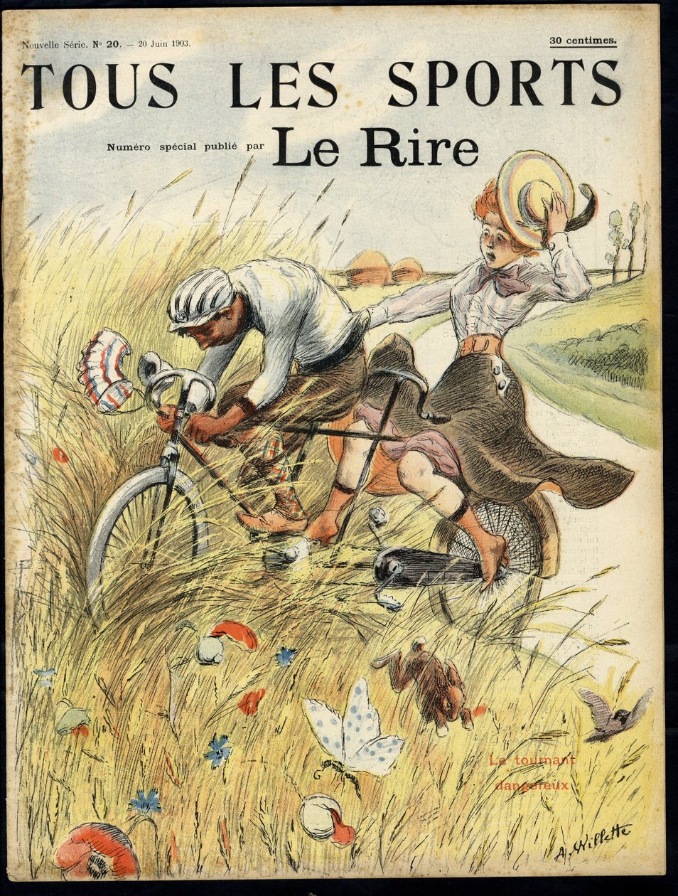 阿道夫-迪-维莱特（1857-1926）为《Lire》杂志封面所作的插图，#20 作者 阿道夫·莱昂·威莱特