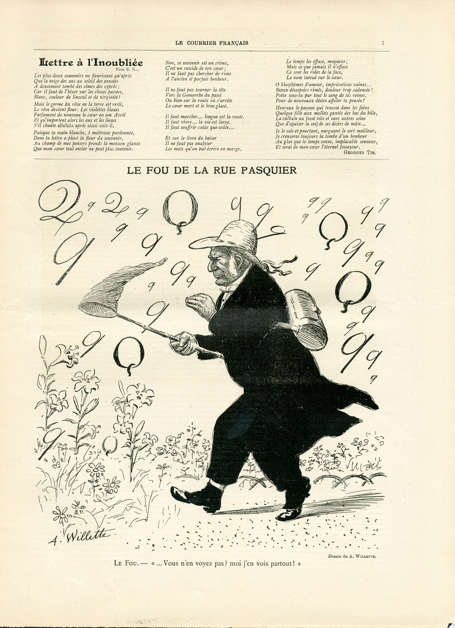 Le Courier francais，第10期，B&W讽刺画 作者 阿道夫·莱昂·威莱特