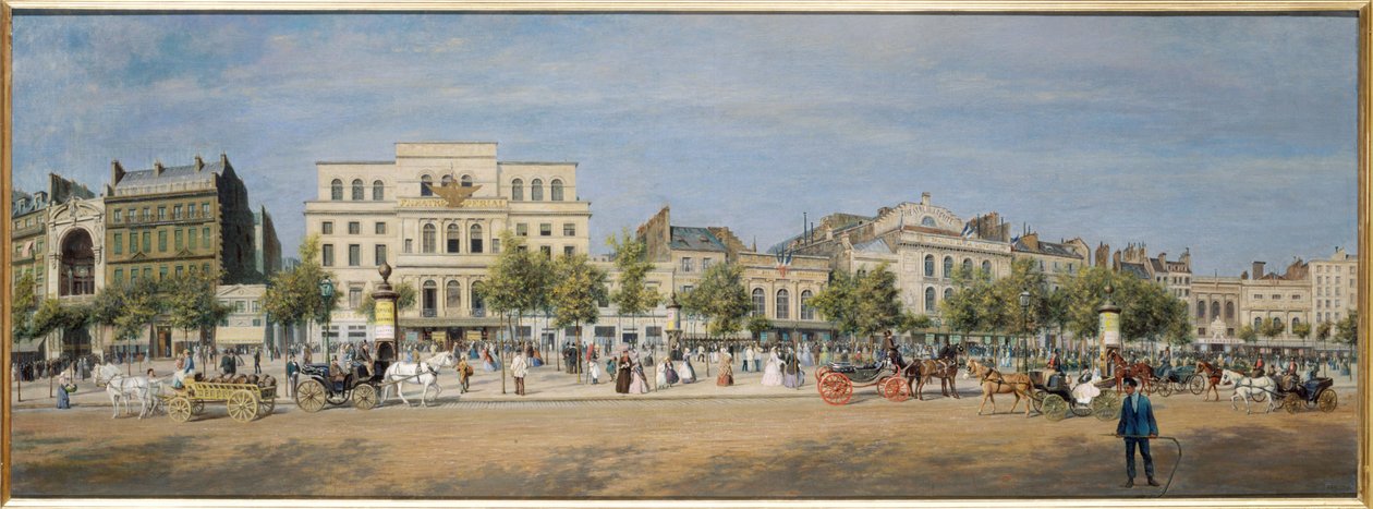 Vue générale des théâtres du boulevard du Temple en 1862，1862 年（布面油画） 作者 阿道夫·武术·波蒙特