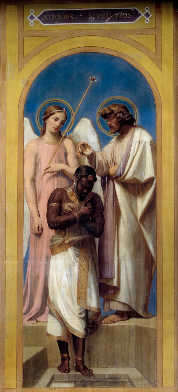 太监的洗礼。 阿道夫·罗杰 (Adolphe Roger) 的绘画 (1800 - 1880) 作者 阿道夫·罗杰（Adolphe Roger）
