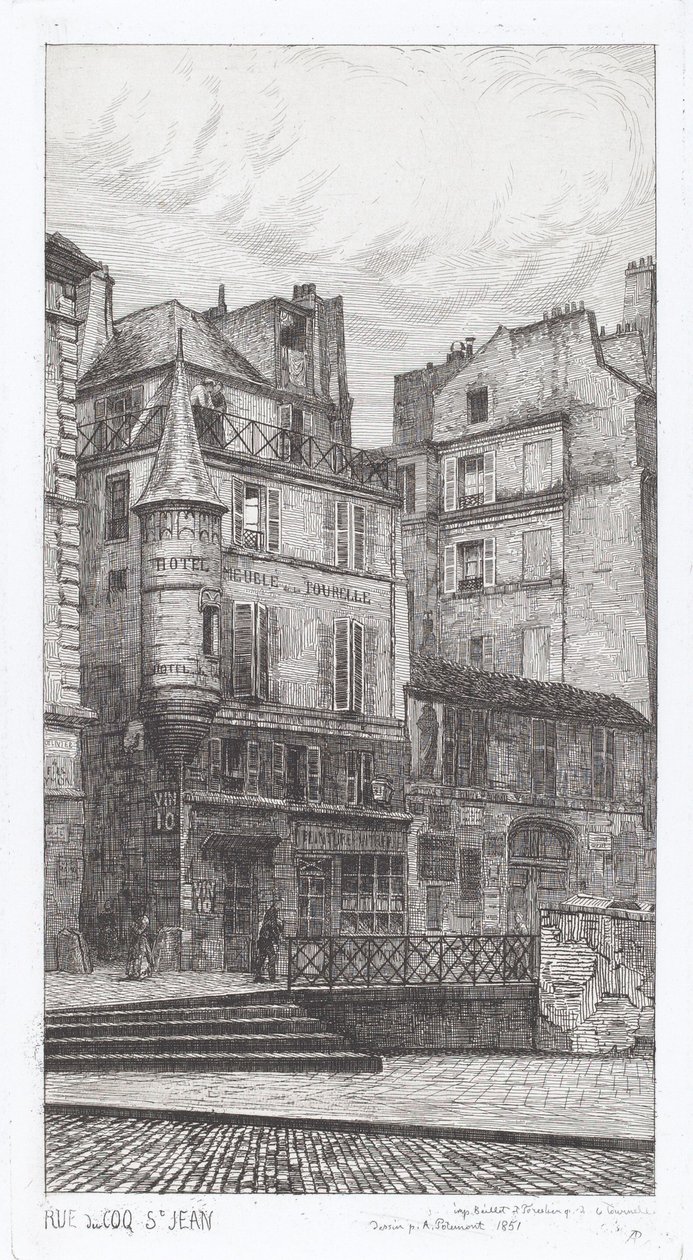 Rue du Coq St. 作者 AdolpheThéodoreJules武术波特蒙特