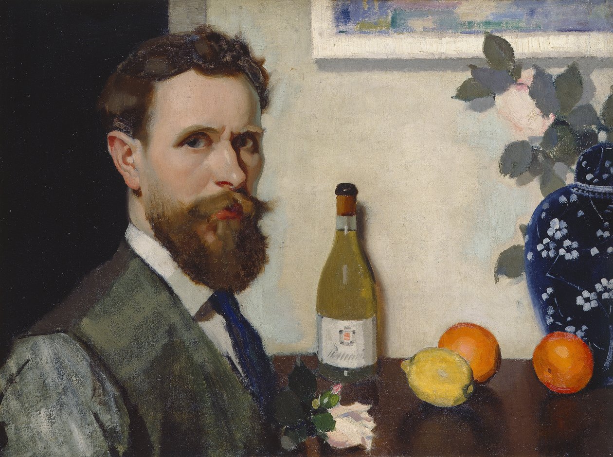 自画像，c.1917（布面油画） 作者 阿道夫·瓦莱特（Adolphe Valette）