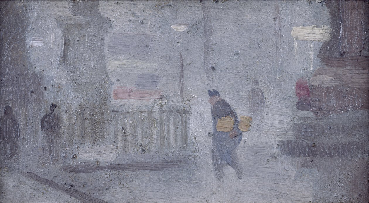 艾伯特广场雕像底座研究，约 1910 年（船上油画） 作者 阿道夫·瓦莱特（Adolphe Valette）