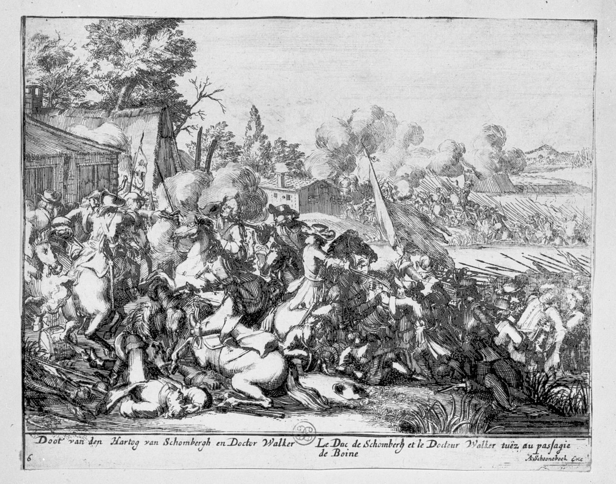 Duc de Schomberg和沃克医生在1690年的博因战役中丧生 作者 阿德里亚·肖内贝克