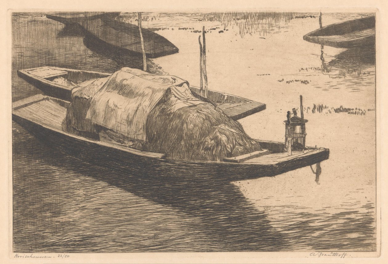 Hooischouwen（物体上的原始标题） 作者 Adriaan J. van 't Hoff（艺术家签名）