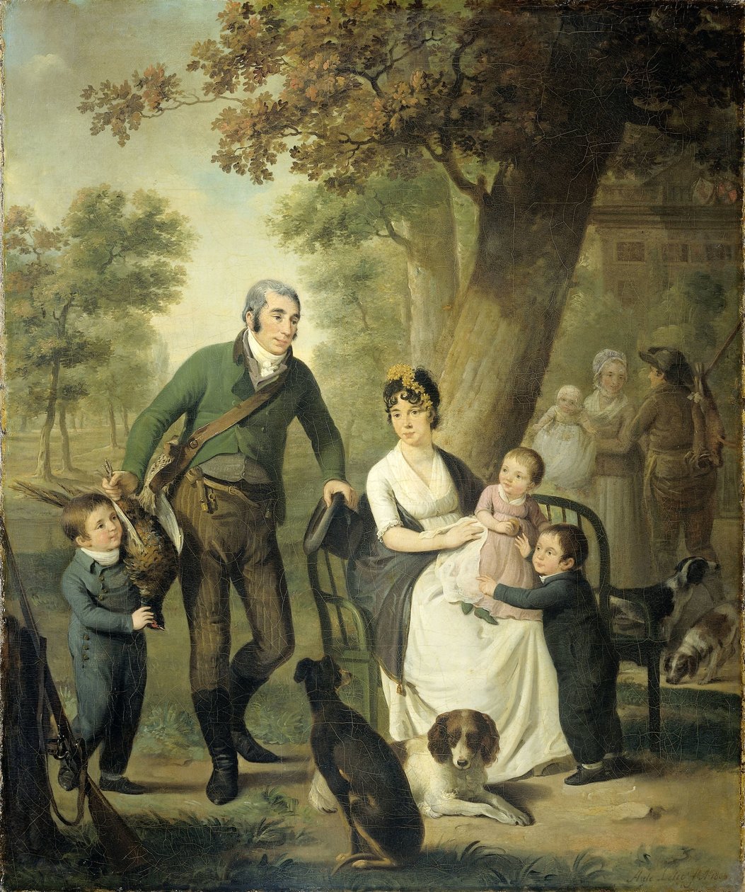 Jonkheer Gysbert Carel Rutger Reinier van Brienen van Ramerus (1771-1821) 与他的妻子和四个孩子 作者 阿德里安·德·莱利