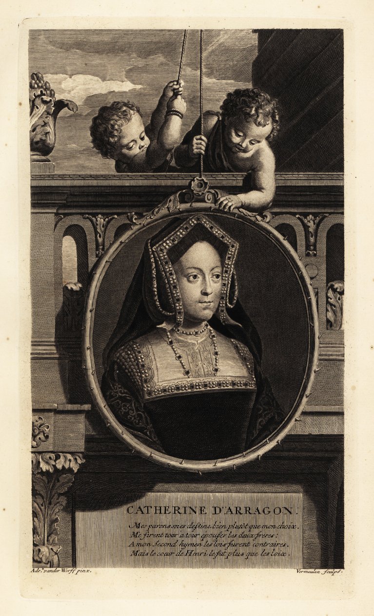阿拉贡的凯瑟琳（1485-1536 年）（雕刻） 作者 阿德里安·范德（Adriaan van der）（后）·韦尔夫