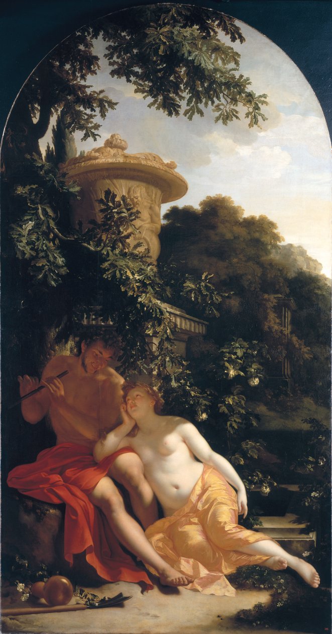 牧羊人和牧羊女，多情的牧羊人，c。 1696 作者 阿德里安·范德沃夫