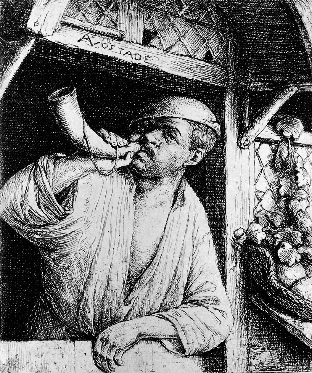 一个面包师吹响他的号角 作者 阿德里亚恩·扬斯（Adriaen Jansz）。范·奥斯塔德