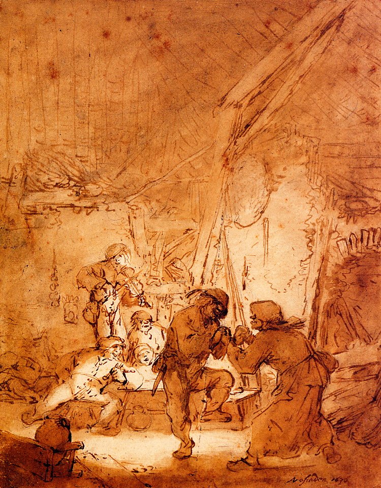 跳舞农民 作者 阿德里亚恩·扬斯（Adriaen Jansz）。范·奥斯塔德